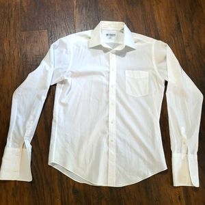 Lanvin Men's White French Cuff Button Down 15 34/35